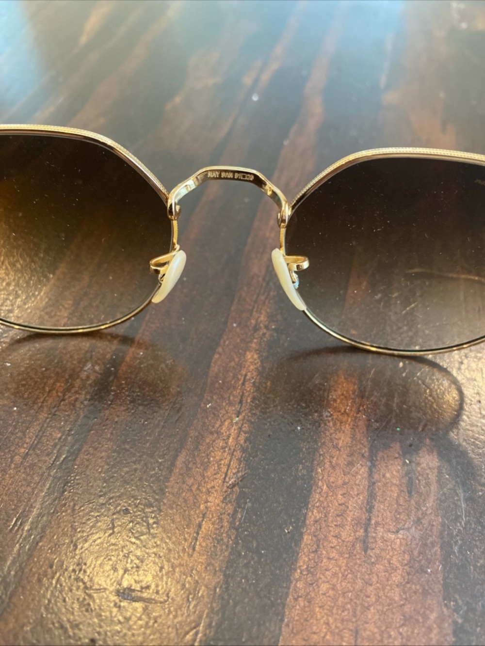 Ray-Ban Gold Frame Sunglasses with Brown Gradient Lenses - Picture 4 of 13
